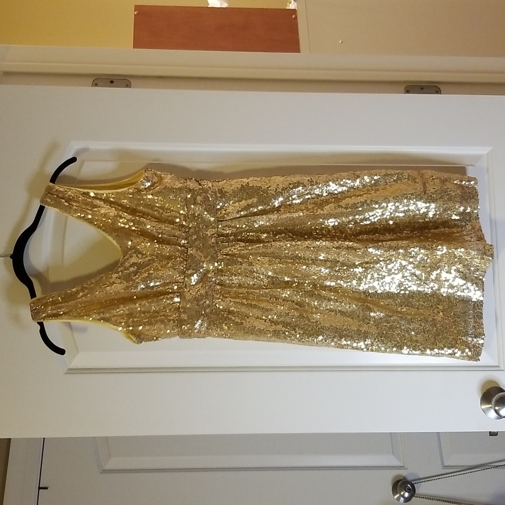 Gold sequin dress